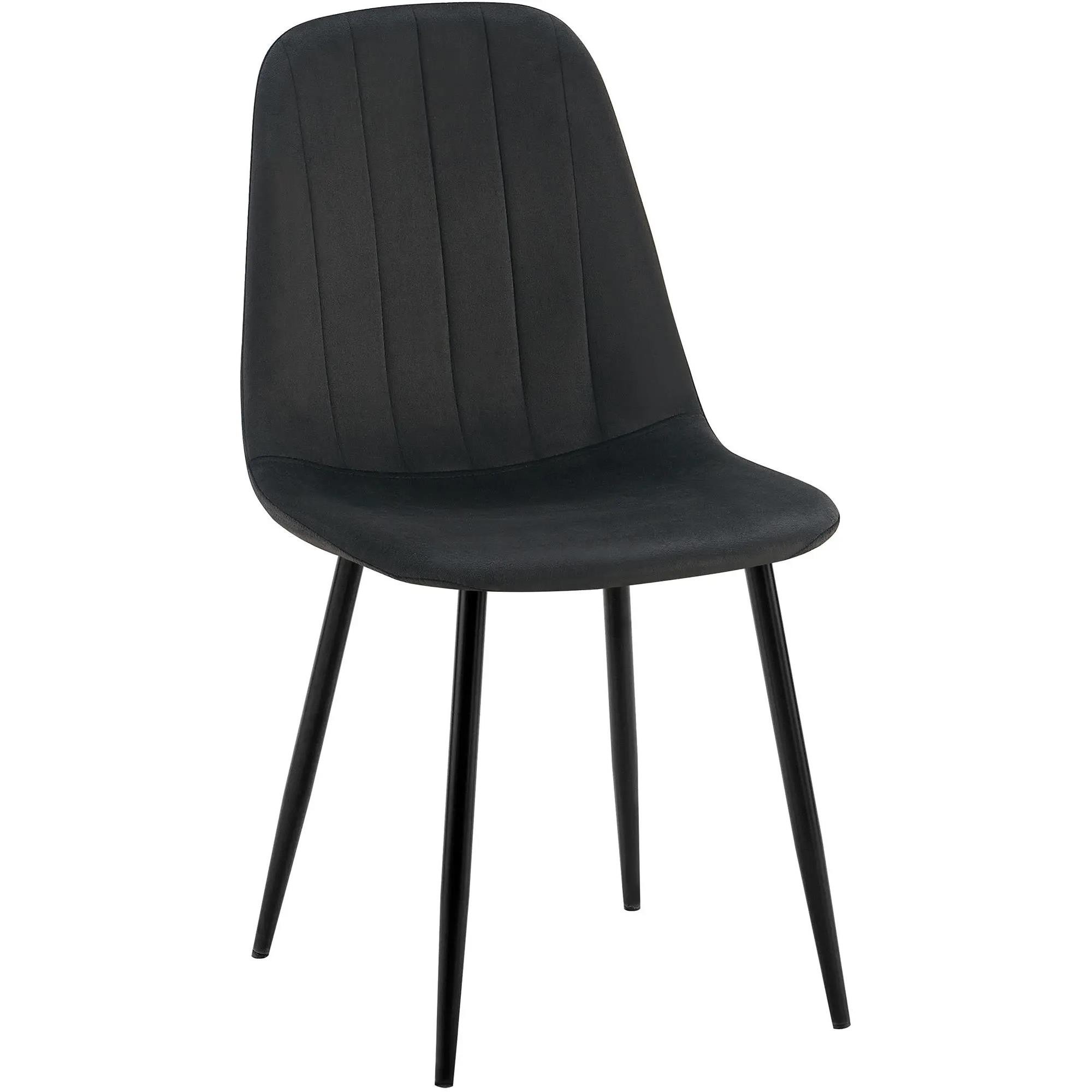 Silla de Confidente AMBRA, Diseño Moderno y Sofisticado, en Terciopelo color Negro