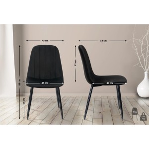 Silla de Confidente AMBRA, en terciopelo color negro