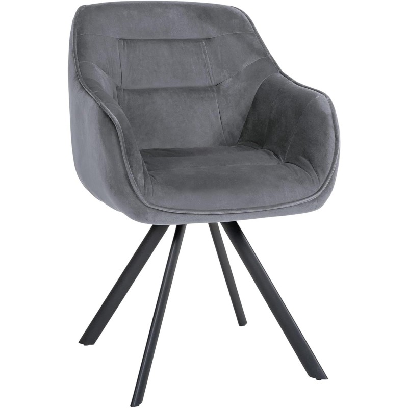 Silla de Confidente CLODIS en Terciopelo color Negro