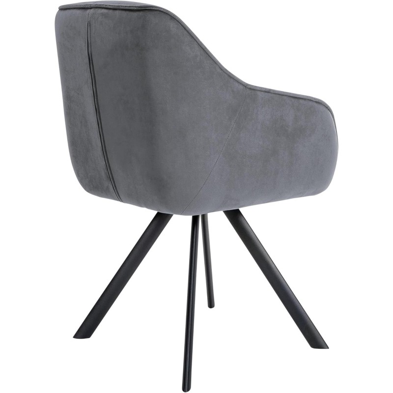 Silla de Confidente CLODIS en Terciopelo color Negro