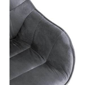 Silla de Confidente CLODIS en Terciopelo color Negro