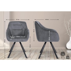 Silla de Confidente CLODIS en Terciopelo color Negro