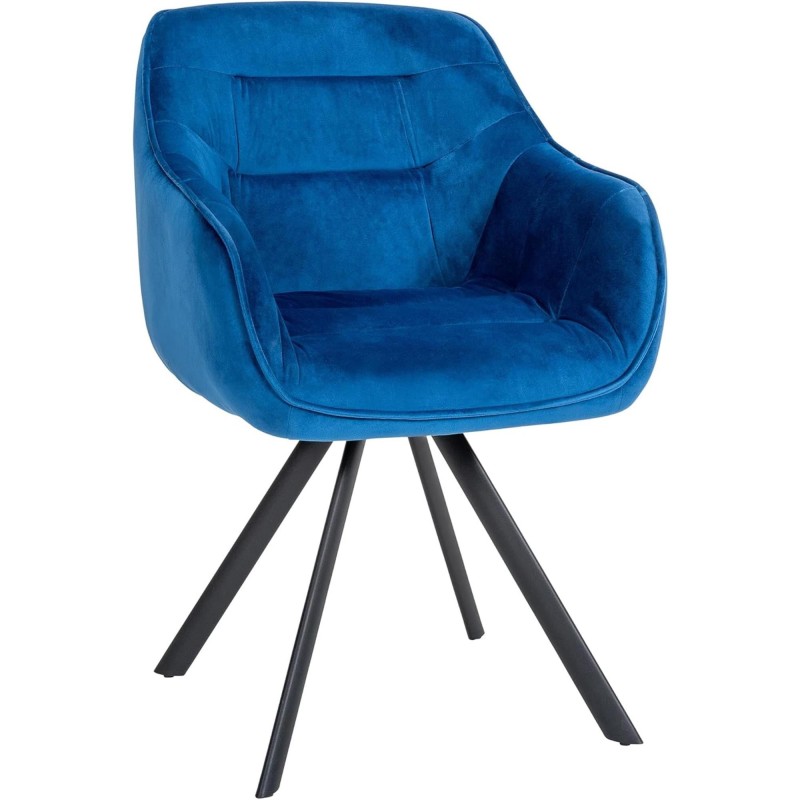 Silla de Confidente CLODIS en Terciopelo color Negro