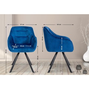 Silla de Confidente CLODIS en Terciopelo color Negro
