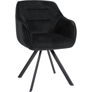 Silla de Confidente CLODIS en Terciopelo color Negro