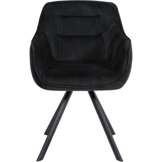 Silla de Confidente CLODIS en Terciopelo color Negro 2