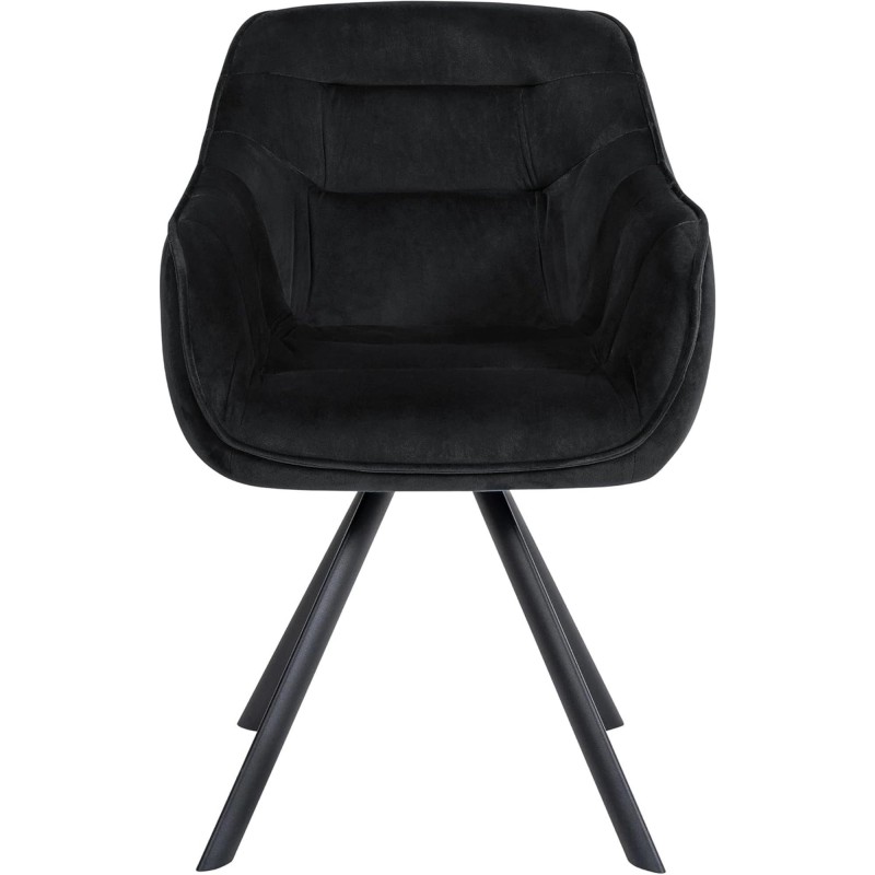 Silla de Confidente CLODIS en Terciopelo color Negro