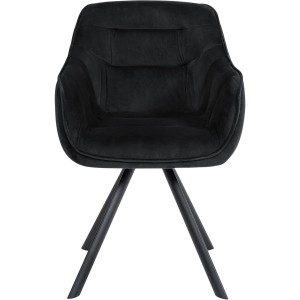 Silla de Confidente CLODIS en Terciopelo color Negro