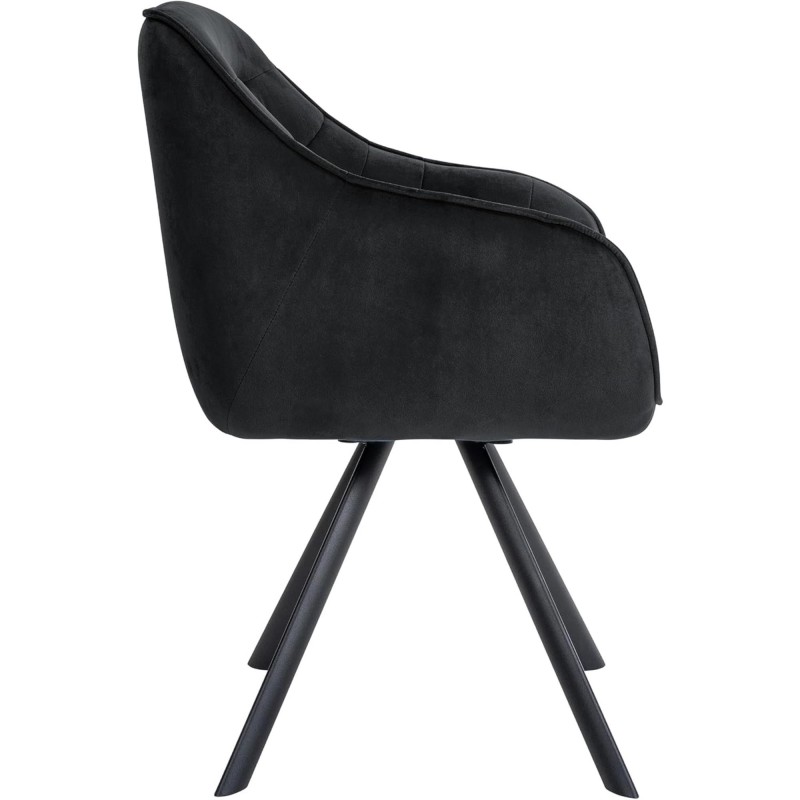 Silla de Confidente CLODIS en Terciopelo color Negro