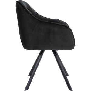 Silla de Confidente CLODIS en Terciopelo color Negro