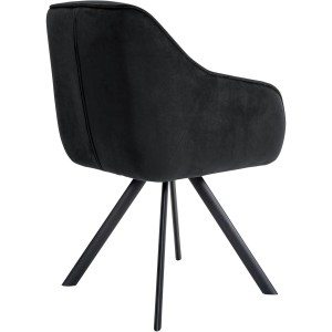 Silla de Confidente CLODIS en Terciopelo color Negro