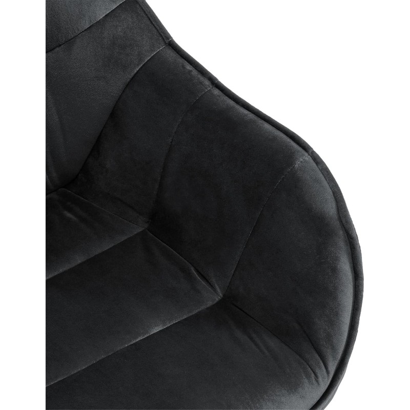 Silla de Confidente CLODIS en Terciopelo color Negro