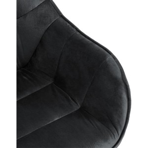 Silla de Confidente CLODIS en Terciopelo color Negro