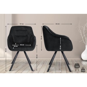 Silla de Confidente CLODIS en Terciopelo color Negro