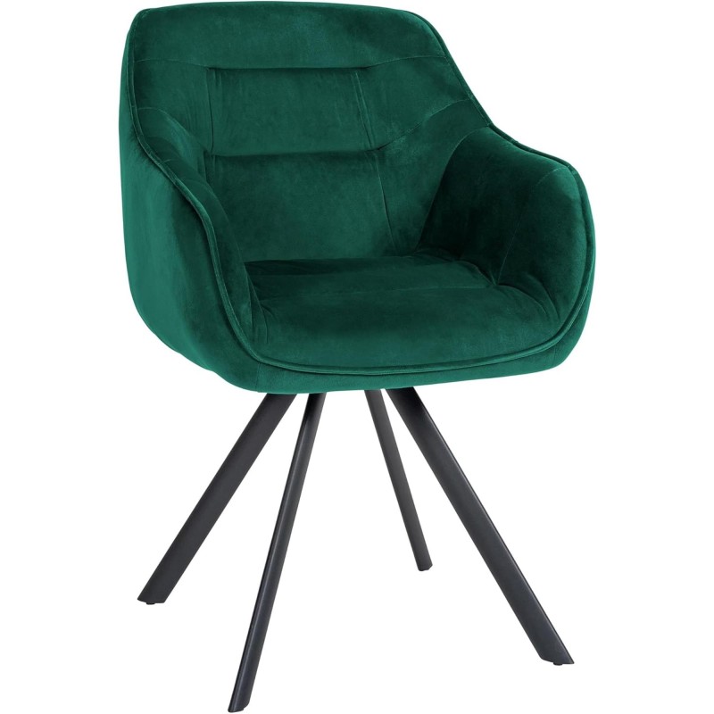 Silla de Confidente CLODIS en Terciopelo color Negro