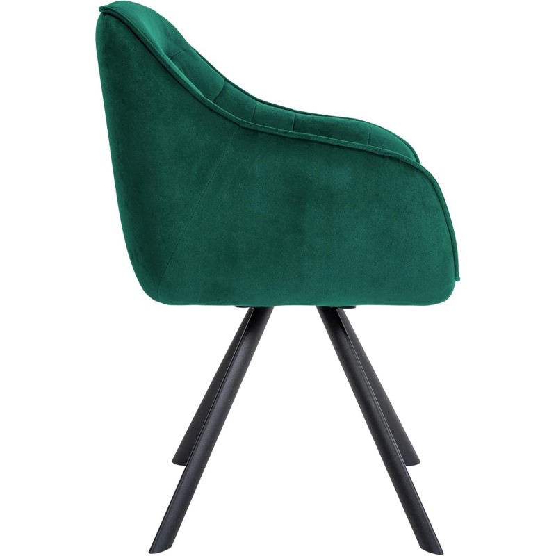 Silla de Confidente CLODIS en Terciopelo color Negro