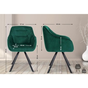 Silla de Confidente CLODIS en Terciopelo color Negro