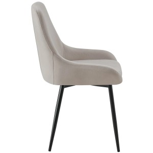Silla de Confidente ANKARA, gran acolchado, en terciopelo color Negro