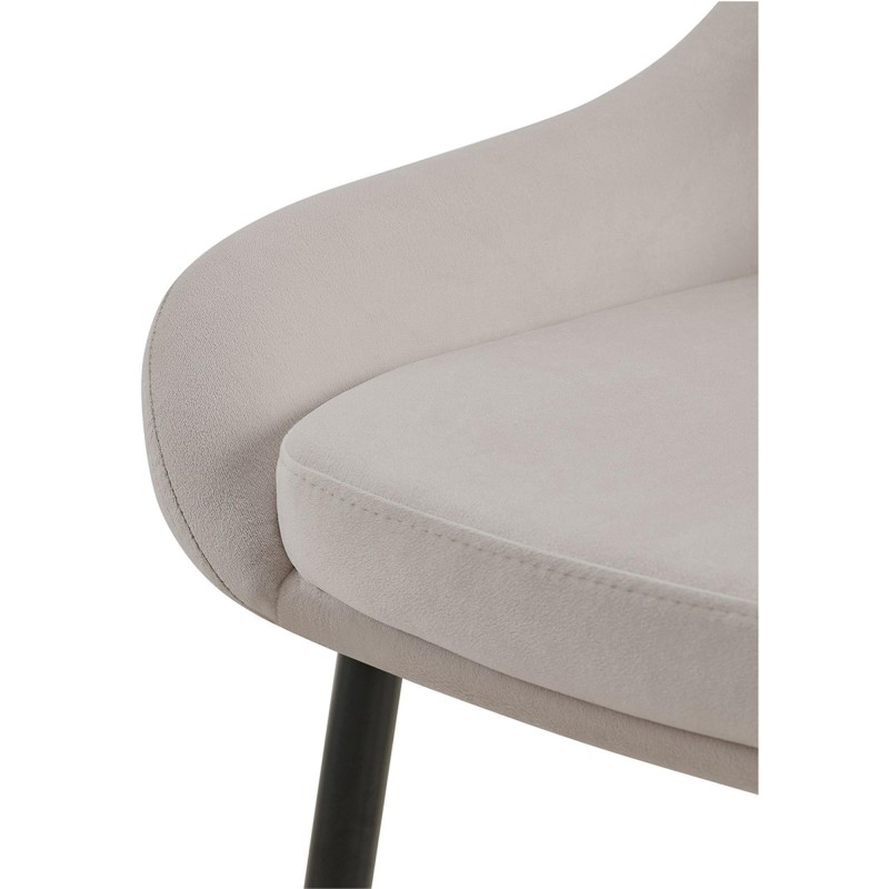 Silla de Confidente ANKARA, gran acolchado, en terciopelo color Negro
