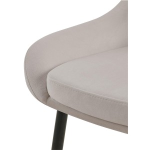 Silla de Confidente ANKARA, gran acolchado, en terciopelo color Negro