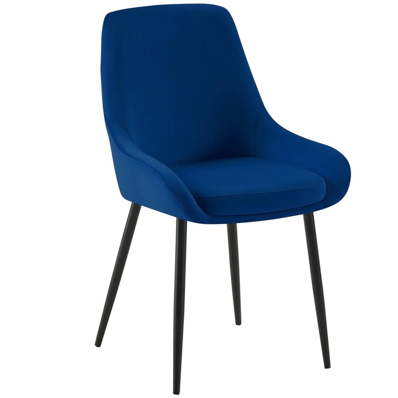 Silla de Confidente ANKARA, gran acolchado, en terciopelo color Negro