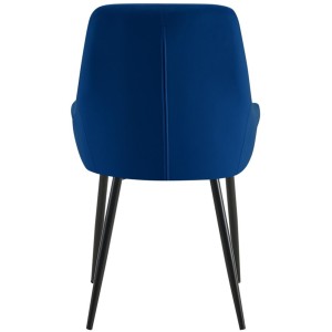 Silla de Confidente ANKARA, gran acolchado, en terciopelo color Negro
