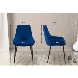 Silla de Confidente ANKARA, gran acolchado, en terciopelo color Negro