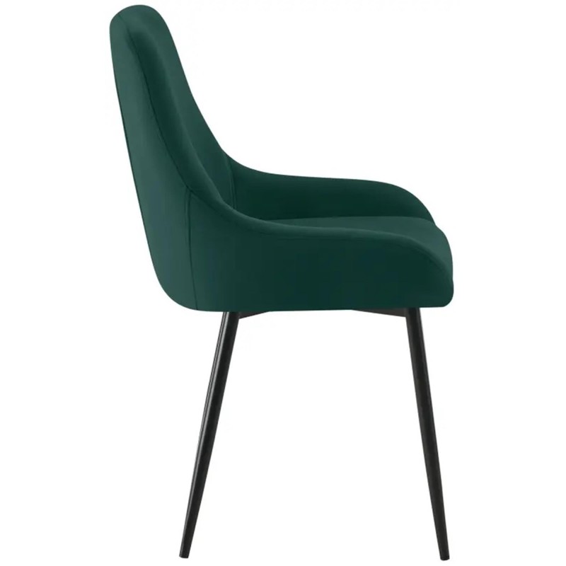 Silla de Confidente ANKARA, gran acolchado, en terciopelo color Negro