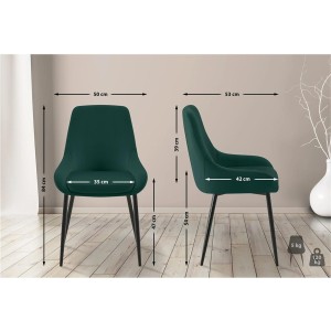 Silla de Confidente ANKARA, gran acolchado, en terciopelo color Negro