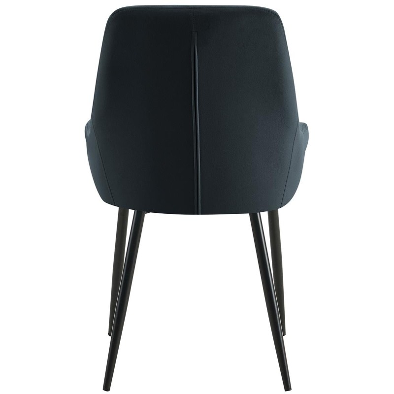 Silla de Confidente ANKARA, gran acolchado, en terciopelo color Negro