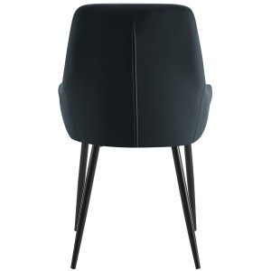 Silla de Confidente ANKARA, gran acolchado, en terciopelo color Negro