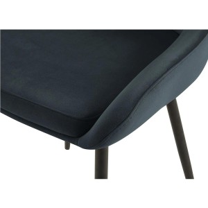 Silla de Confidente ANKARA, gran acolchado, en terciopelo color Negro