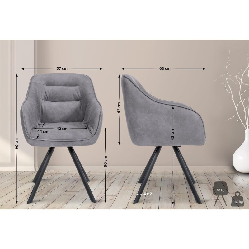 Silla de Confidente CLODIS en Tela color Negro