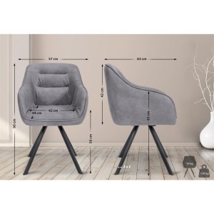 Silla de Confidente CLODIS en Tela color Negro