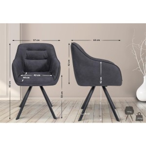 Silla de Confidente CLODIS en Tela color Negro