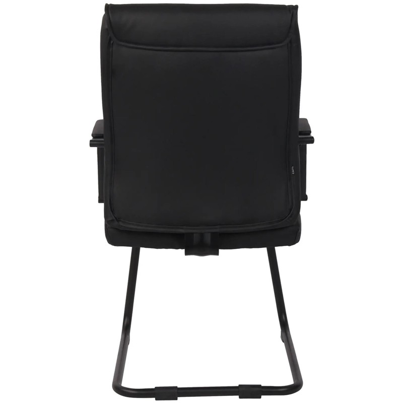 Silla de Confidente HIBERT, estructura metálica negra, en piel gris