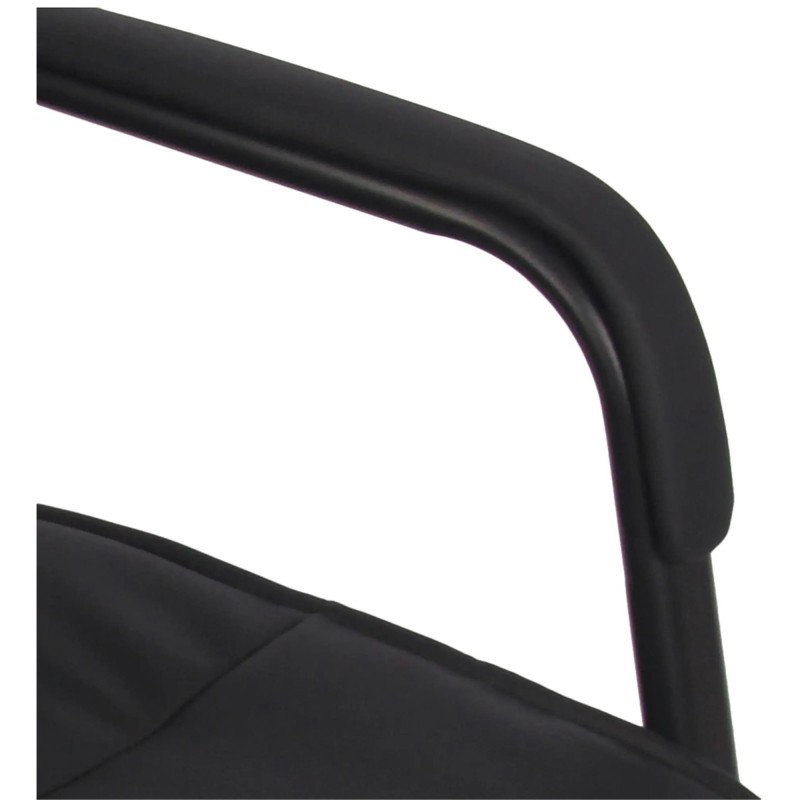 Silla de Confidente HIBERT, estructura metálica negra, en piel gris