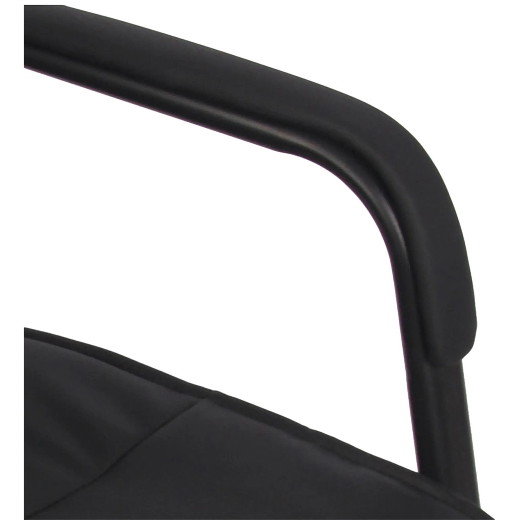 Silla de Confidente HIBERT, Estructura Metálica Negra, Gran Acolchado en Piel color Negro