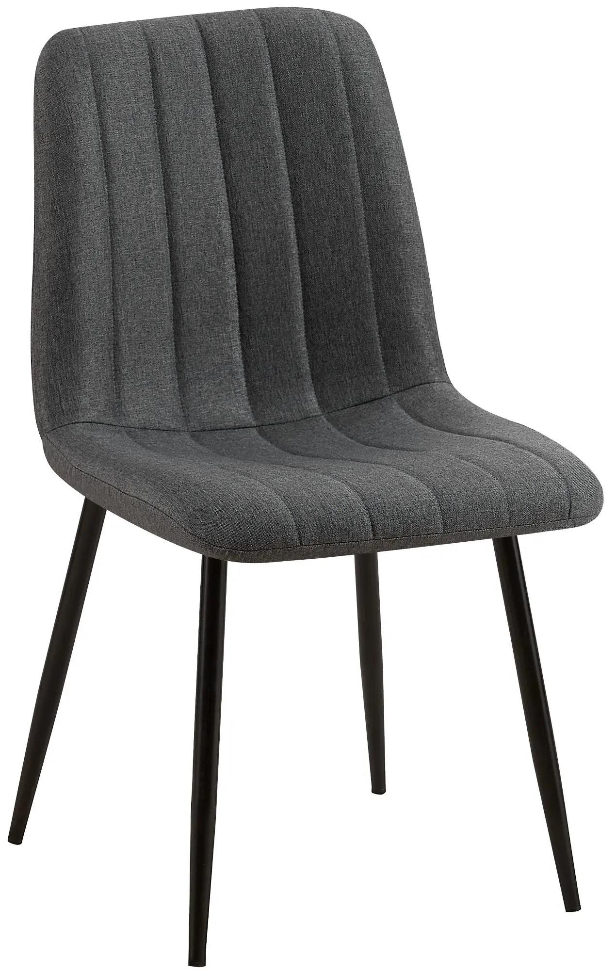 Silla de Confidente DAITONA, Diseño Moderno, Patas Metálicas, en Tela color Negro