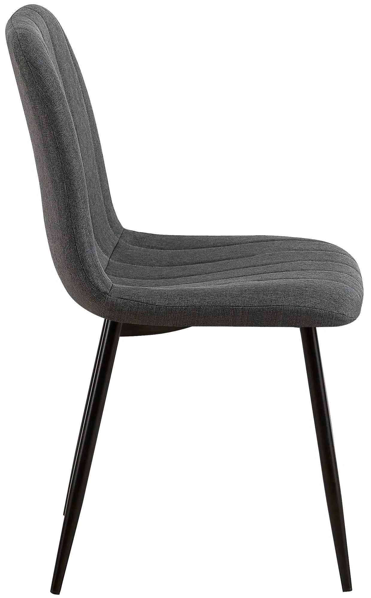 Silla de Confidente DAITONA, Diseño Moderno, Patas Metálicas, en Tela color Negro