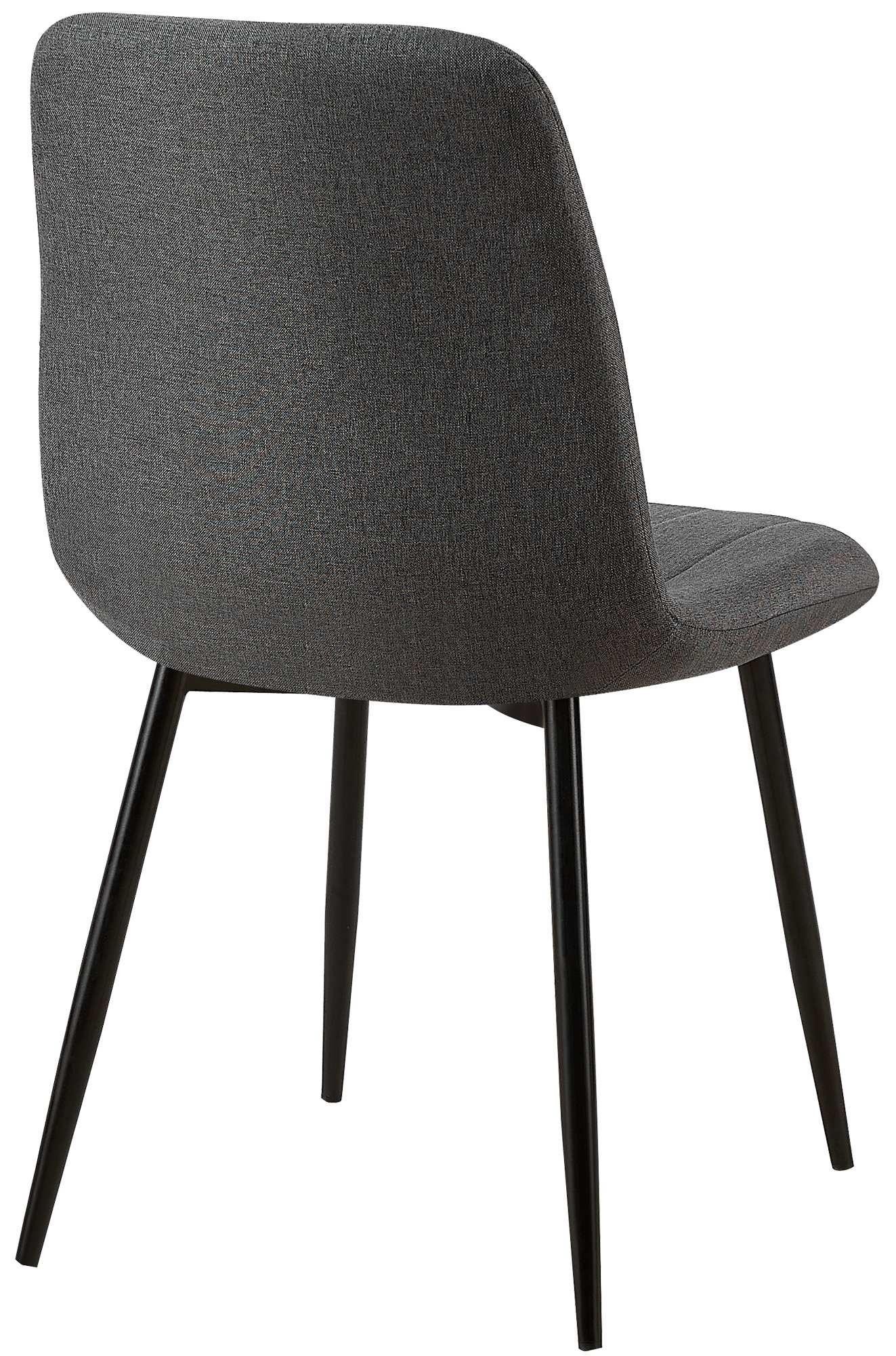 Silla de Confidente DAITONA, Diseño Moderno, Patas Metálicas, en Tela color Negro