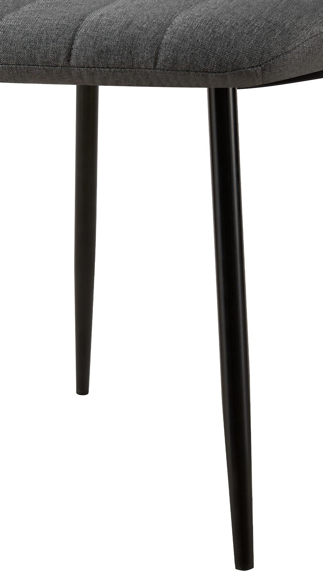 Silla de Confidente DAITONA, Diseño Moderno, Patas Metálicas, en Tela color Negro