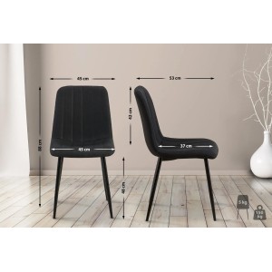 Silla de Confidente DAITONA, Moderna y elegante, en Tela color Negro