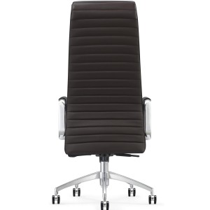 Sillón de Oficina ASPERA, Piel Real con Costuras, Negro