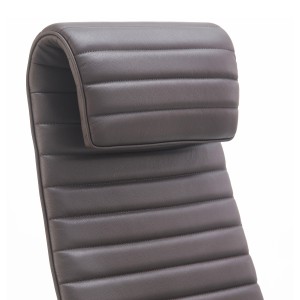 Sillón de Oficina ASPERA, Piel Real con Costuras, Negro