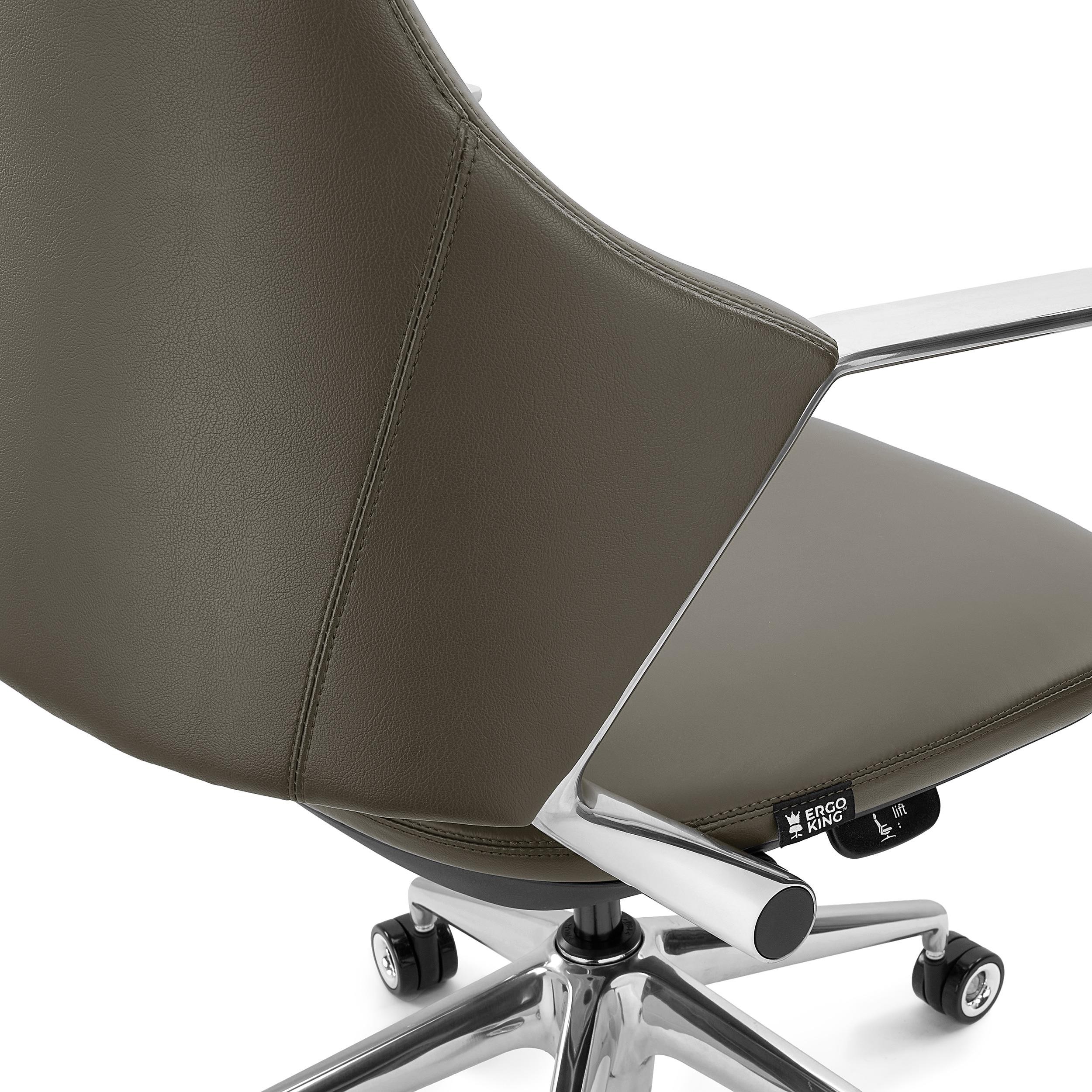 Sillón de Oficina BOHÈME, Diseño 100% Exclusivo, Excelente Calidad, Aluminio y Cuero, Negro