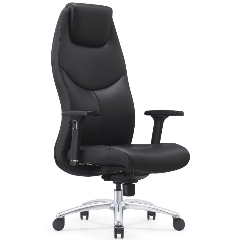 Sillón de Oficina SUITER, Elegante y Cómodo, Cuero Negro