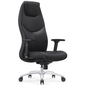 Sillón de Oficina SUITER, Elegante y Cómodo, Cuero Negro