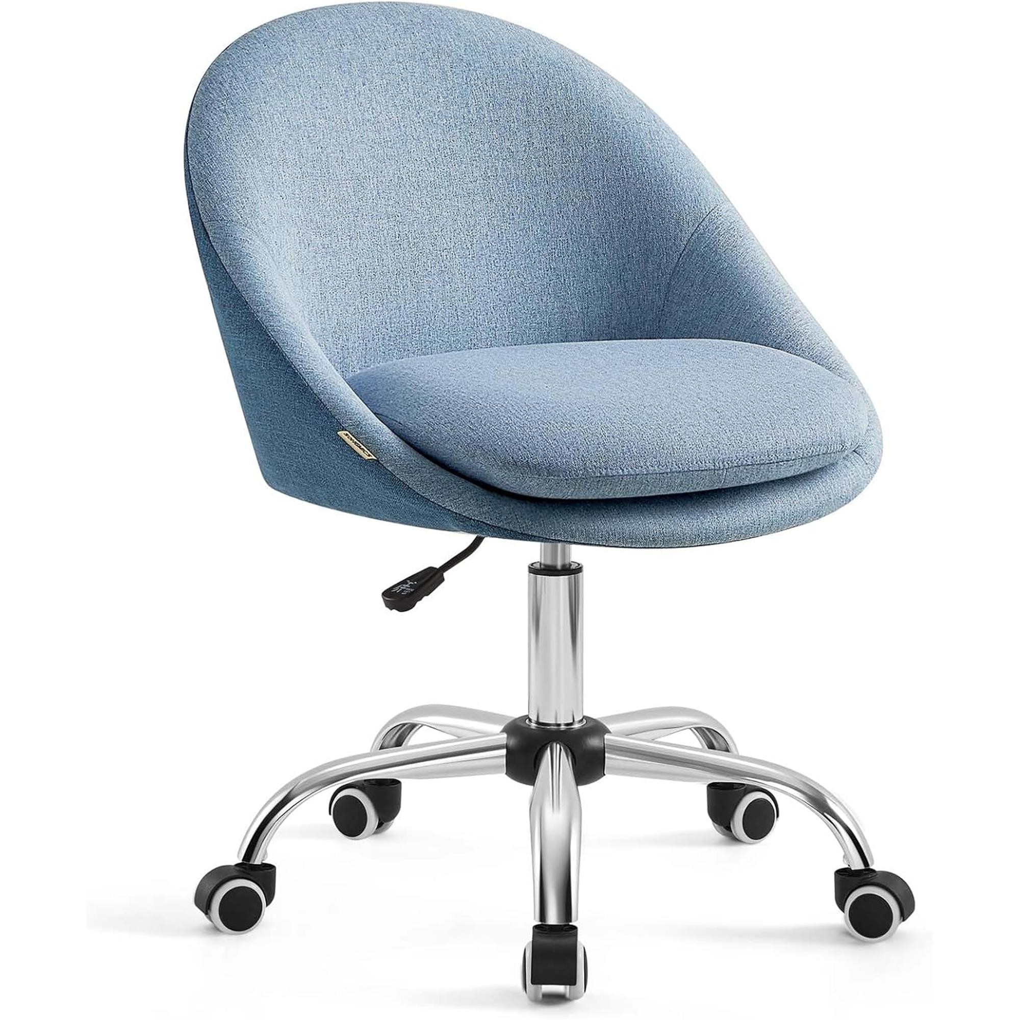 Silla de Oficina de Diseño ADEL, Base Blanca, En Terciopelo color Rosa