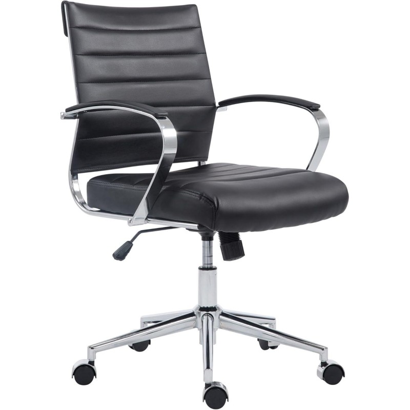 Silla de Oficina EVERY en Piel Sintética color Negro